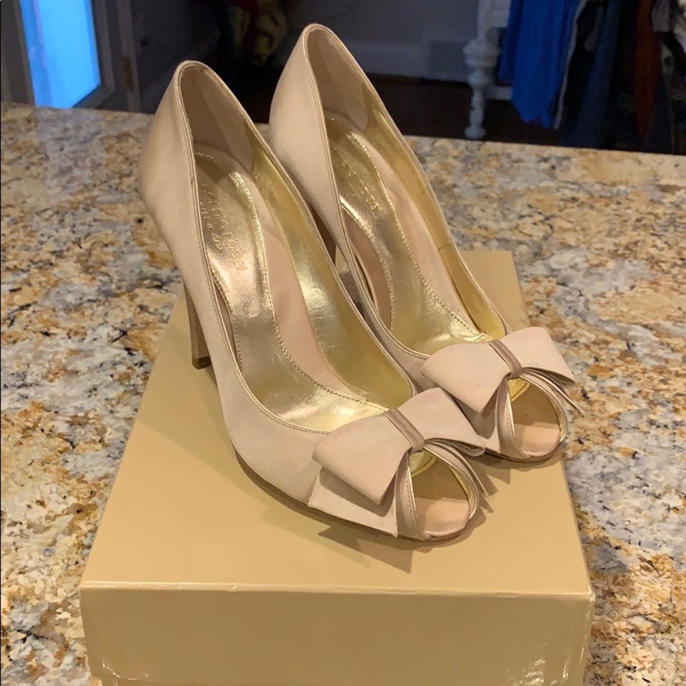 Sergio Rossi Satin Peep Toe Heels